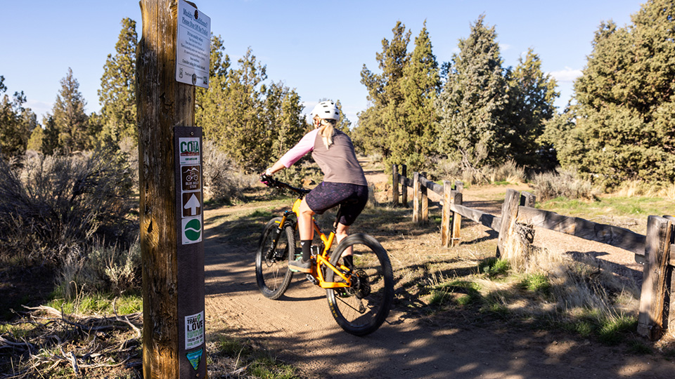 The trail signage for Cascade View trail, near Bend, OR