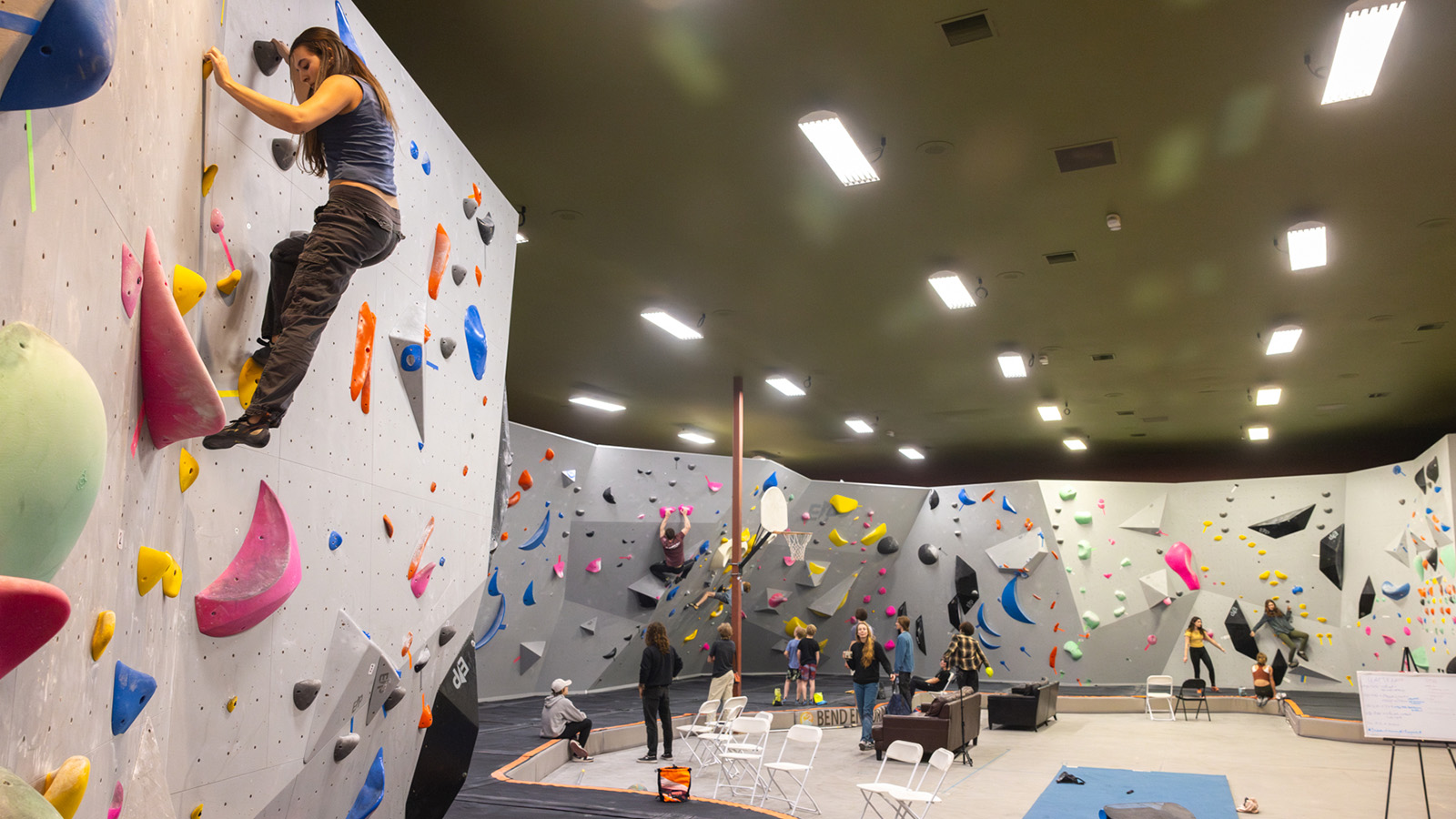 Climbing walls at the Bend Endurance Academy in Bend, OR